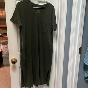 Olive T-shirt dress